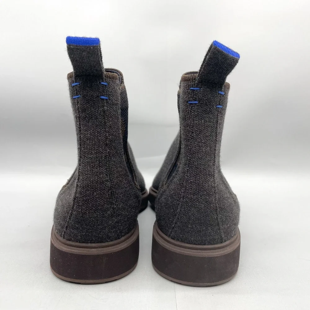 Rothys Mens 12 The Merino Chelsea Boots Shoes Wool Brown Camo Slip On‎ Casual